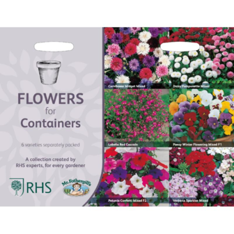 Bloemen zaden voor in potten kopen, Flowers for containers, collectie van 6 | Moestuinland