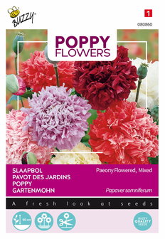 Slaapbol zaden kopen, Peony Flowered Papaver somniferum mixed | Moestuinland