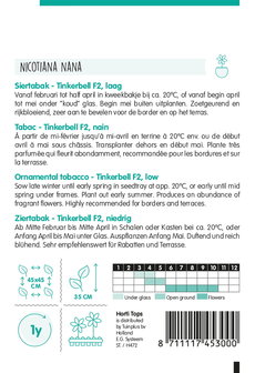Siertabak zaden beschrijving zaaien Nicotiana F2 Tinkerbell | Moestuinland