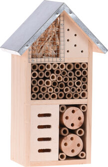 houten insectenhotel kopen met zinken dakje