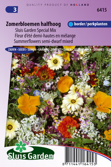 Zomerbloemen zaad kopen, Halfhoog eenjarig mengsel bloemen | Moestuinland