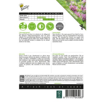 Beschrijving zaaien Bergamotmint zaden Citroen | moestuinland