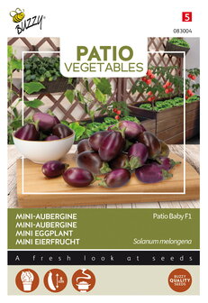 Mini-aubergine zaden kopen, Patio Baby F1 | Moestuinland
