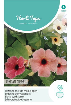 Pastelkleurige suzanne-met-de-mooie-ogen zaden kopen, Thunbergia African Sunset mix | Moestuinland.nl