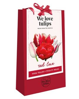 Rode tulpen cadeauverpakking, We love Tulips - Red Love | Moestuinland.nl