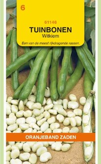 Tuinboon zaden kopen, Witkiem (250 gram) | Moestuinland.nl