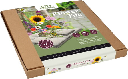 Bloementegel kopen, Tegel eruit bloemen erin (30x30) | Moestuinland.nl