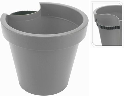 Ronde bloempot antraciet voor regenpijp | Moestuinland.nl