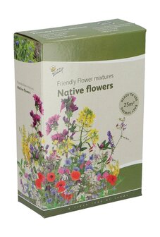Inheems bloemenmengsel zaden kopen, Met organische plantenvoeding/bodemverbeteraar | Moestuinland