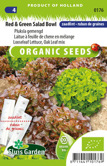 Biologische Sla Salad zaden kopen, Rode sla Groen sla Zaadlint | Moestuinland