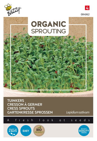 Tuinkers zaden kopen, Organic Sprouting (BIO) | Moestuinland