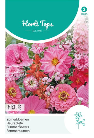 Roze bloemen collectie zomerbloemen mix | Moestuinland