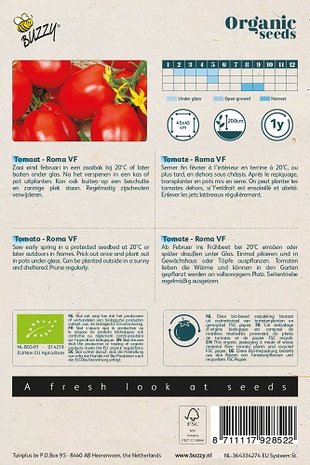 Roma vf biologische tomaten zaden kopen | Moestuinland