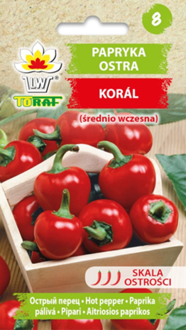 Peper zaden kopen, Koral scherpe rode pepers rond | Moestuinland