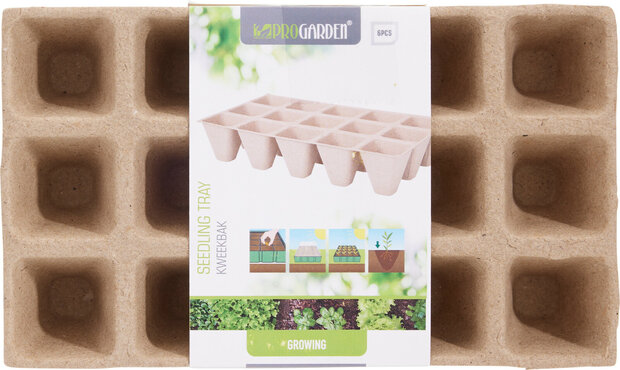 zaaien in potjes van karton van moestuinland