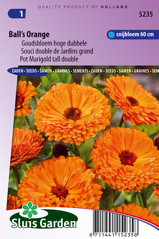 Goudsbloem zaden, Ball's Orange/Ind. Prince (Calendula)