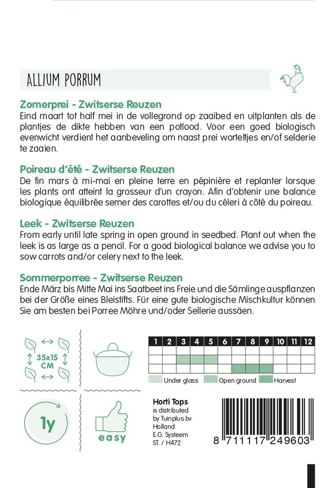 Prei zaden, Zwitserse Reuzen (Zomerprei)