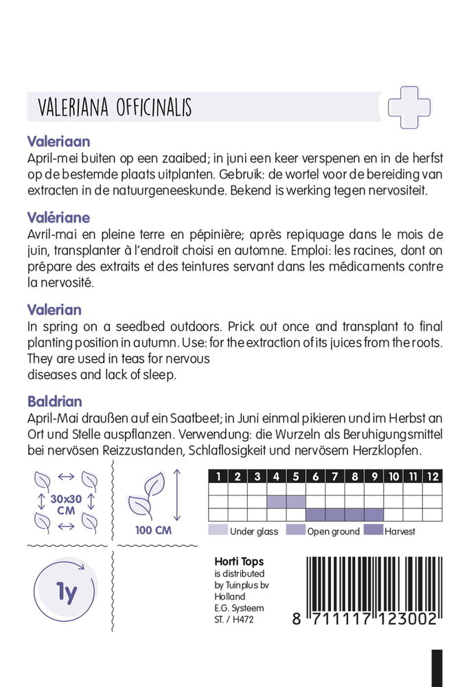 Valeriaan Zaden, Valeriana officinalis