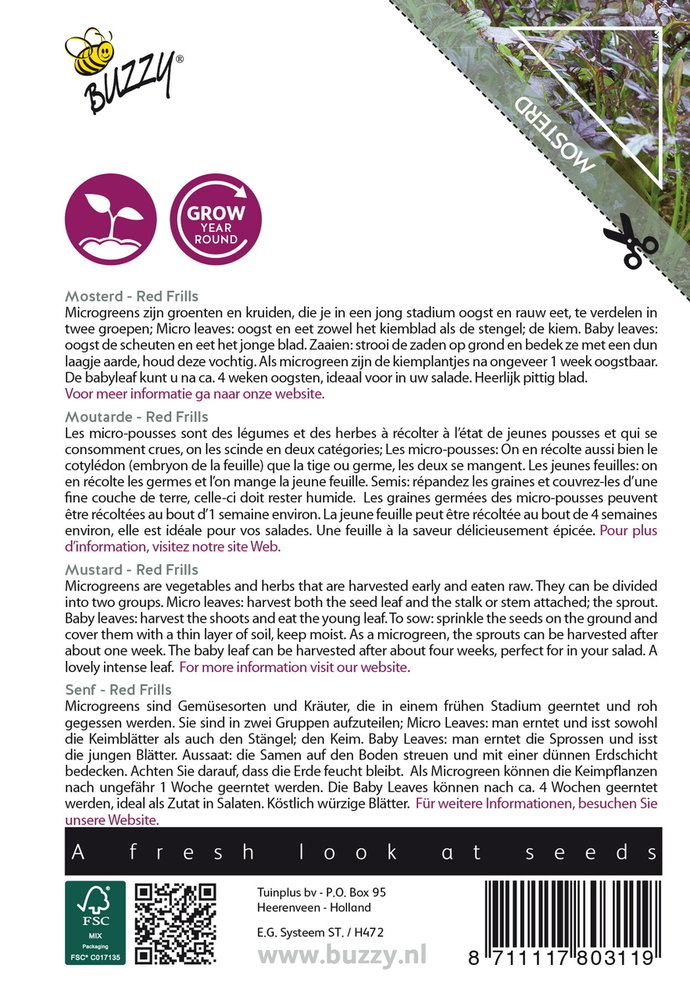 Mosterd zaden, Micro greens