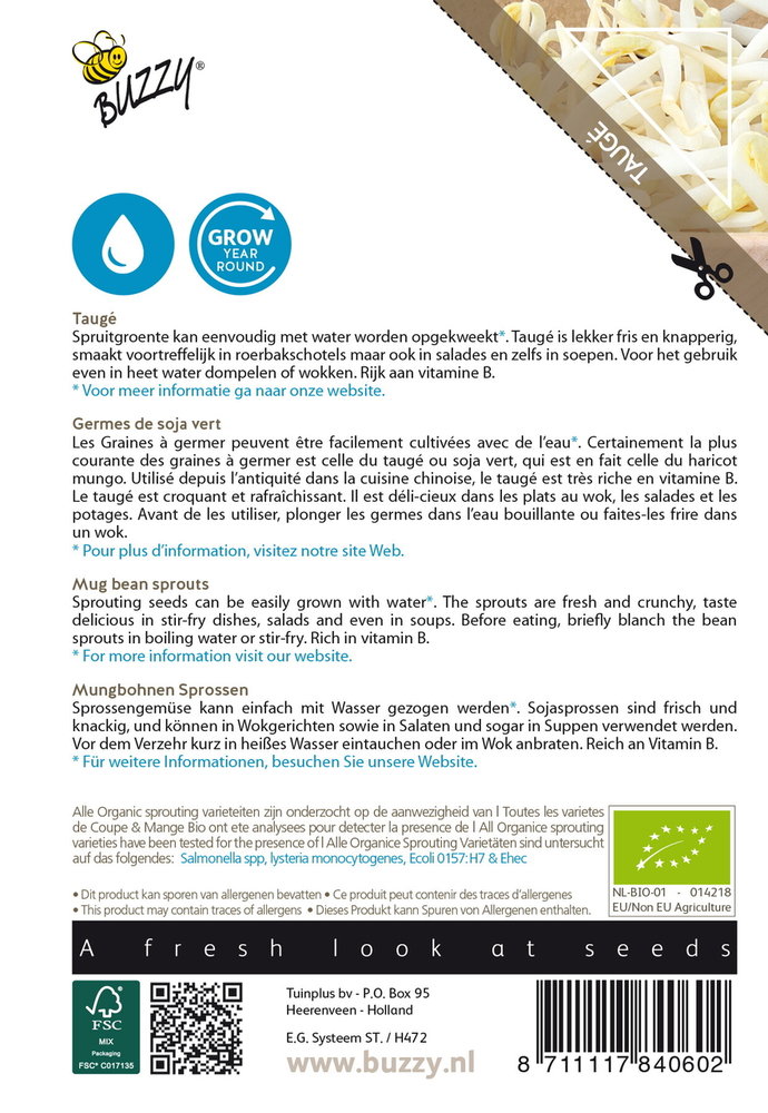 Taugé Zaden, Organic Sprouting | BIO