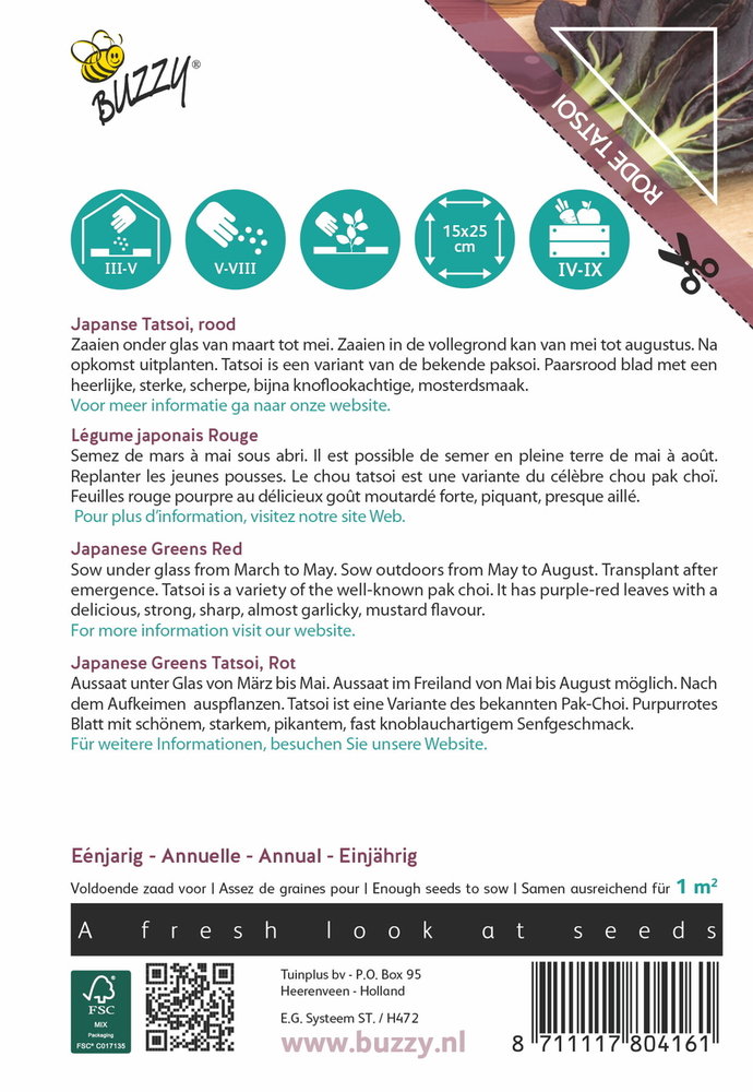 Tatsoi zaden, Rode Tatsoi (Choy)