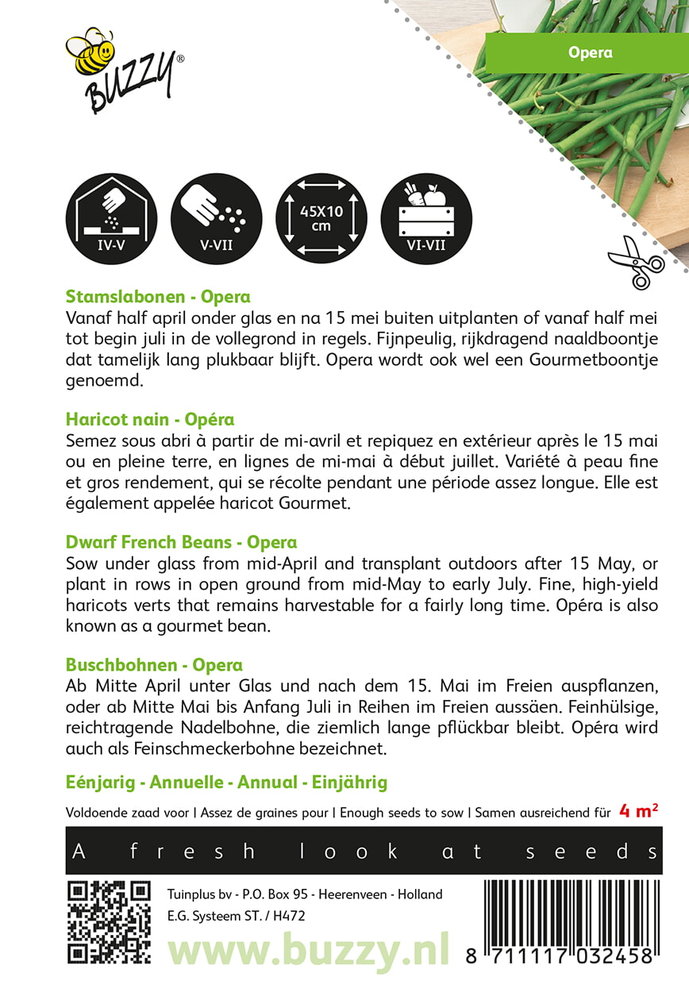 Bonen zaden, Opera Gourmetboontje (stamboon)