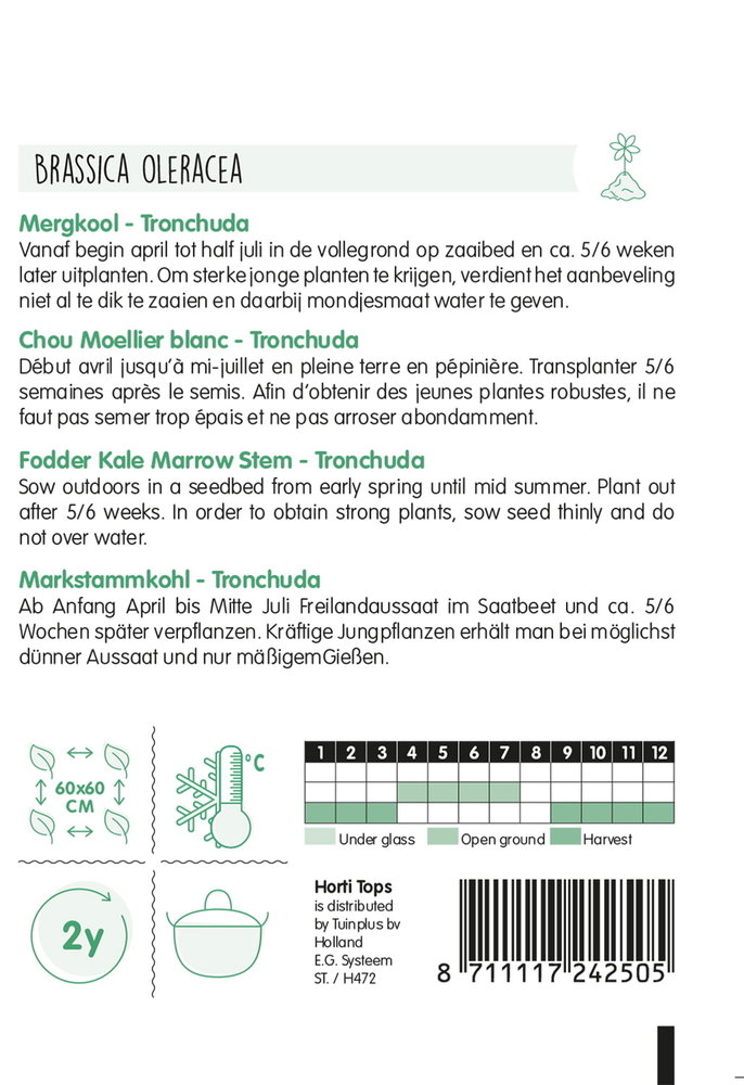 Mergkool zaden, Tronchuda 