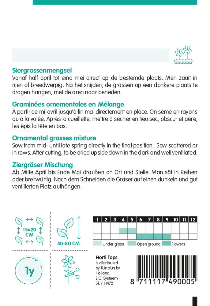 Siergrassen zaden, Mengsel