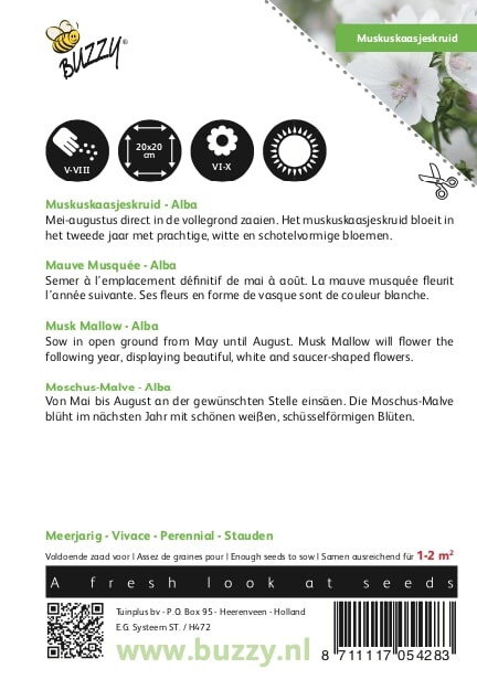 Kaasjeskruid zaden, Muskus Alba Wit (Malva moschata)