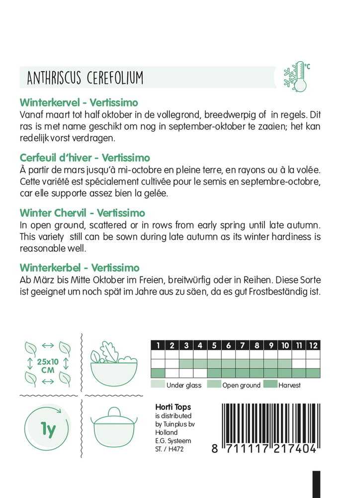 Winterkervel zaden, Vertissimo