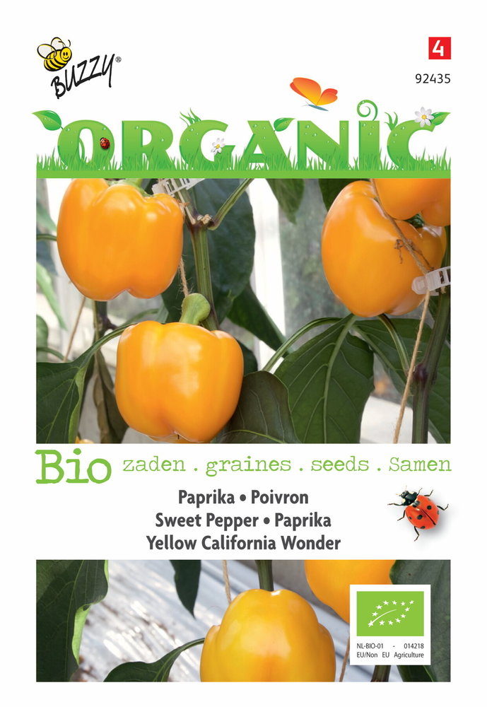 Paprika zaden, Biologische California Wonder Yellow | BIO
