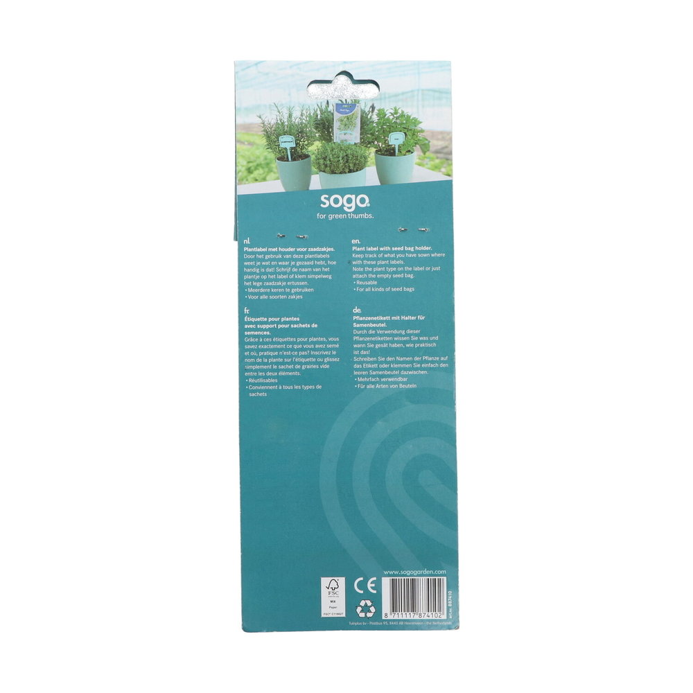 Steeketiketten, Plantlabels 10 stuks (met houder voor zaadzakjes)