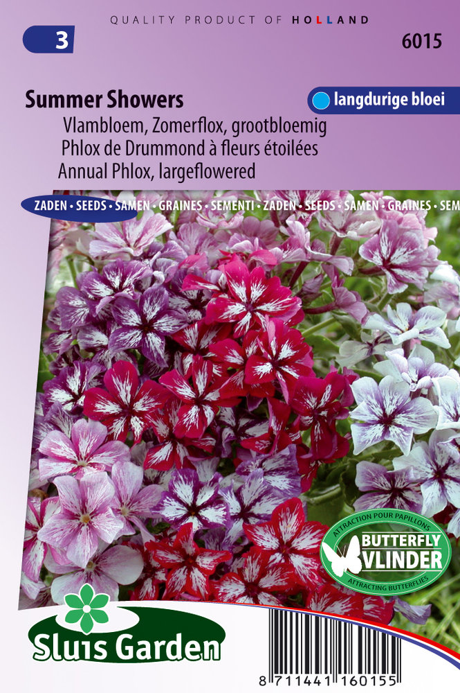 Vlambloem zaden, Phlox Summer Showers (Zomerflox)