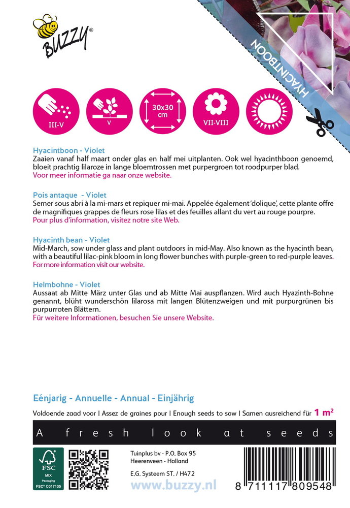 Hyacintboon Zaden, Lablab purpreus