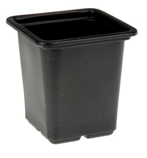 Plastic potjes, vierkant zwart 24st. (7x7x7cm)