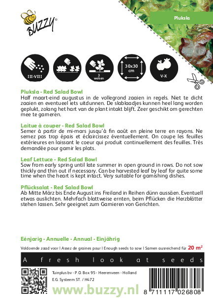Sla zaden, Rode Eikenblad (Salad Bowl)
