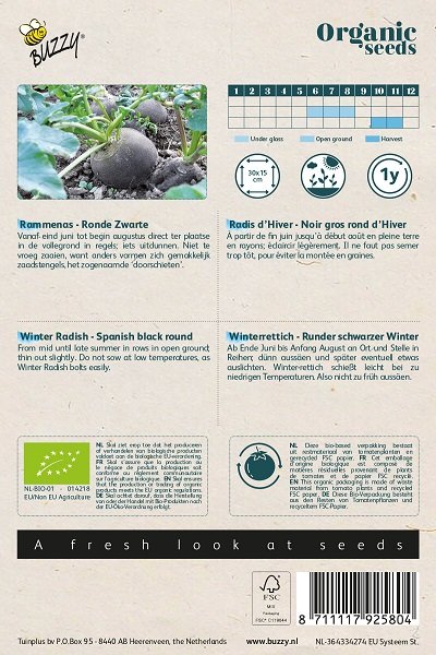 Rammenas zaden, Ronde Zwarte | BIO