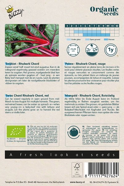 Snijbiet zaden, Rhubarb Chard | BIO