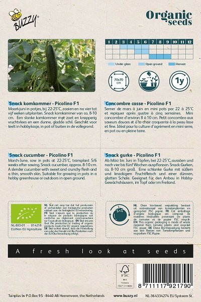 Snackkomkommer zaden, Picolino F1 | BIO