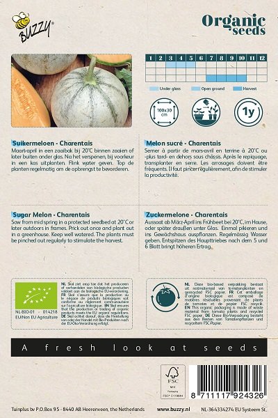Meloen zaden, Cantaloupe Charentais | BIO