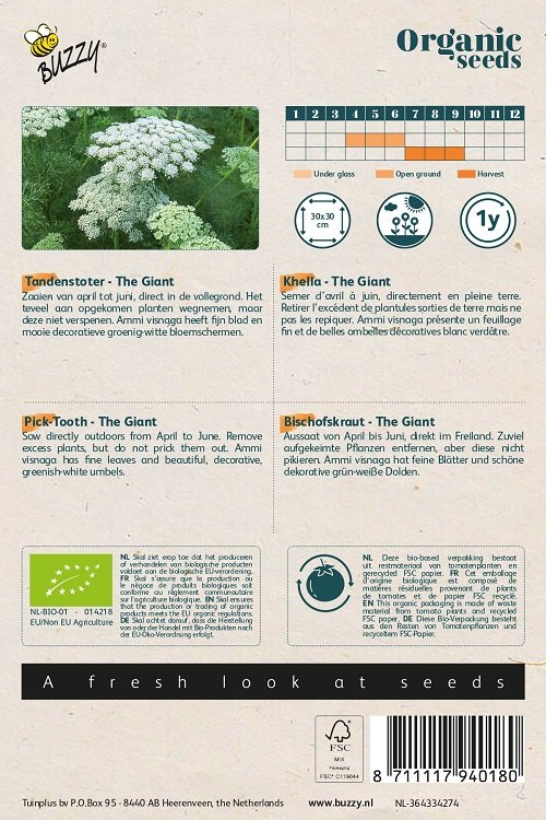 Tandenstoter Zaden, The Giant (kantbloem)| BIO