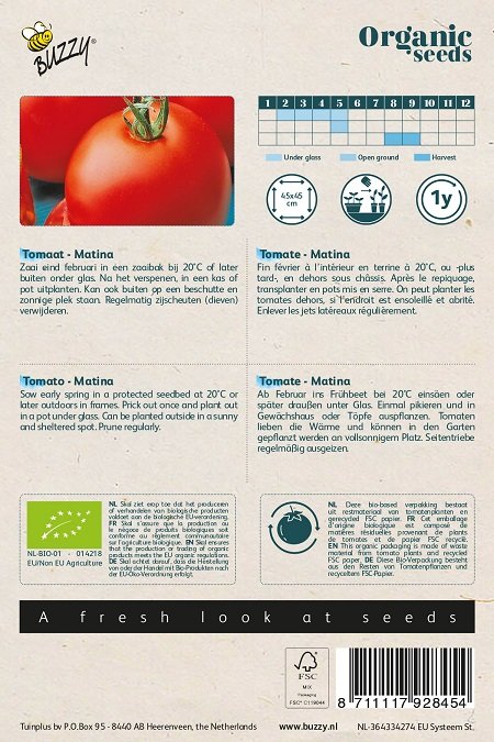 Tomaat zaden, Matina (Tomaten) | BIO