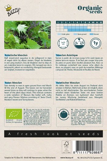 Mesclun zaden, Aziatische Mesclun | BIO