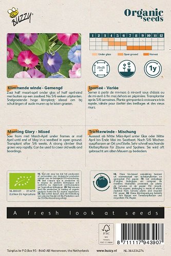 Klimmende Winde Zaden, Morning Glory Gemengd | BIO