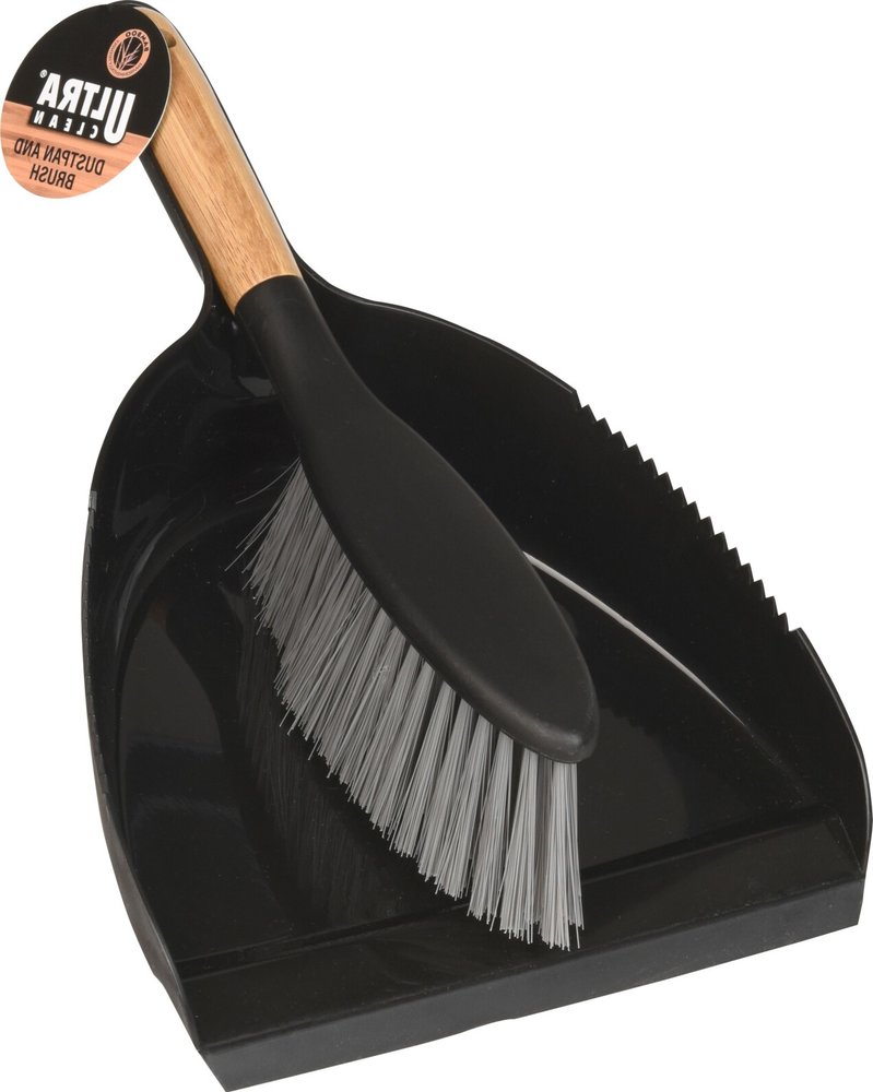 Stoffer en blik, kunststof / bamboe