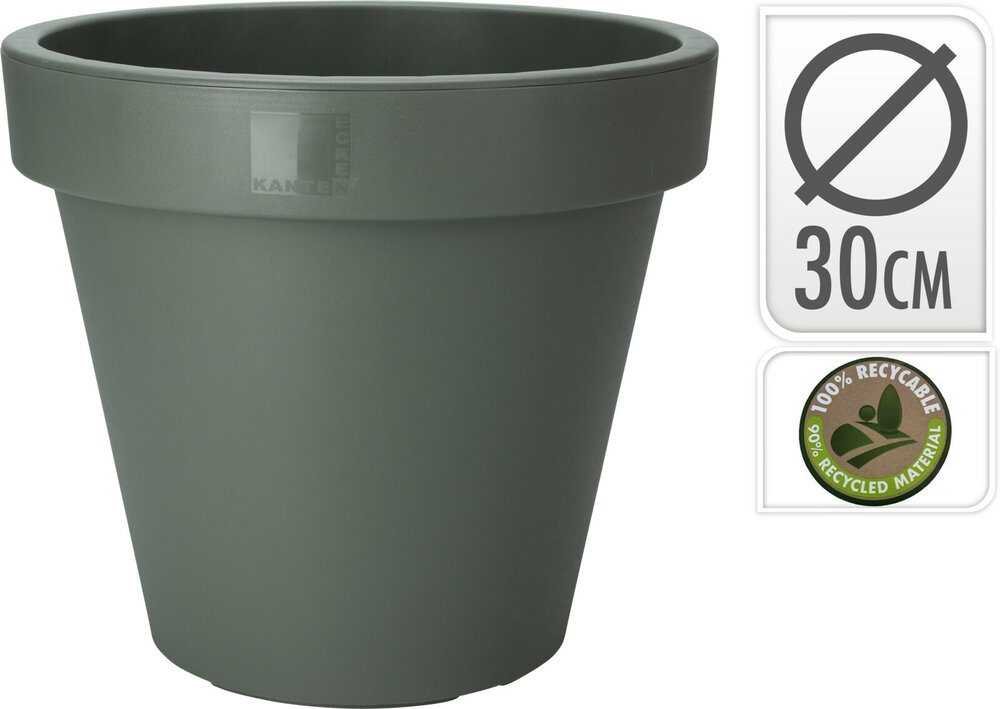 Bloempot rond, Groen (30 centimeter)