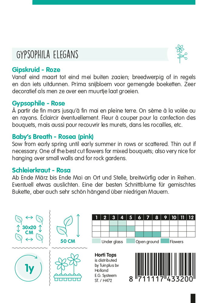 Gipskruid zaden, Rosea (roze)