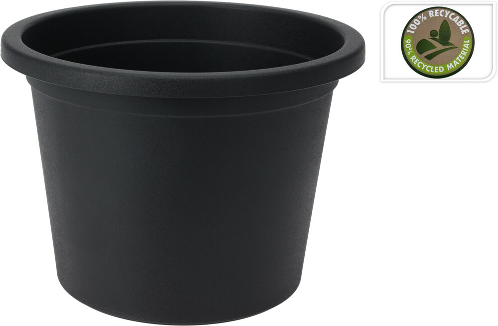 Bloempot rond, Antraciet Cylindro (20cm)