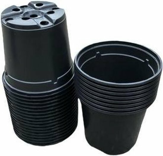 Kweekpotjes rond - 10,5 cm zwart (20 stuks)