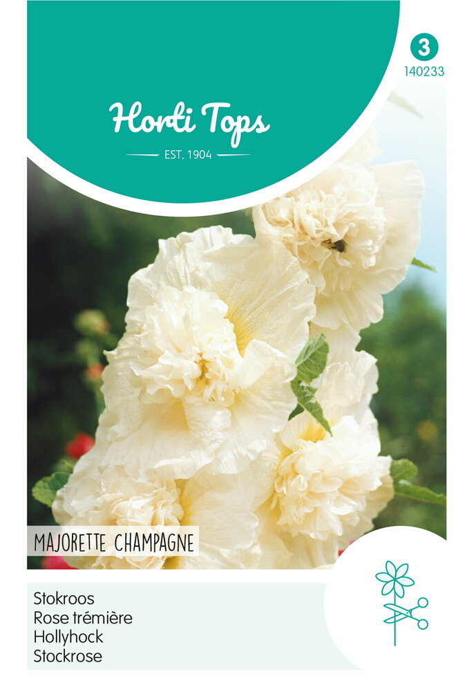 Stokroos zaden, Majorette Champagne (crème)